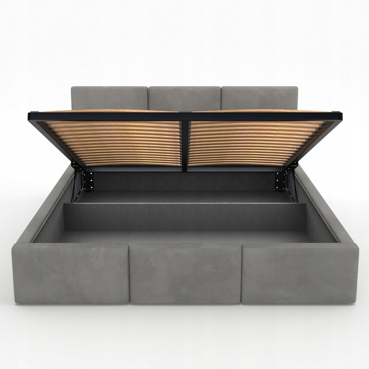 ŁÓŻKO TAPICEROWANE DO SYPIALNI 160x200 ŁÓŻKO PODWÓJNE Z POJEMNIKIEM