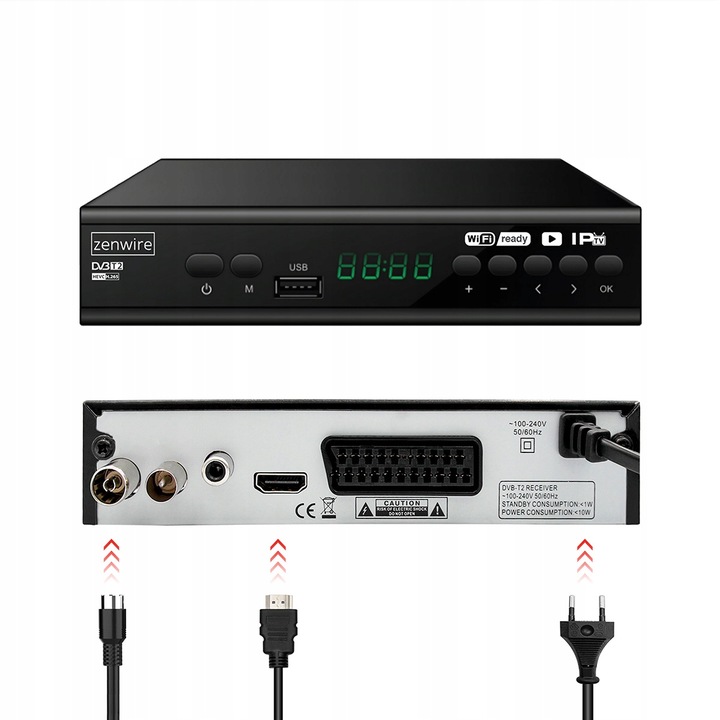 Tuner Dekoder Satelitarny DVB-T2 HEVC H.265 Full HD Telewizji