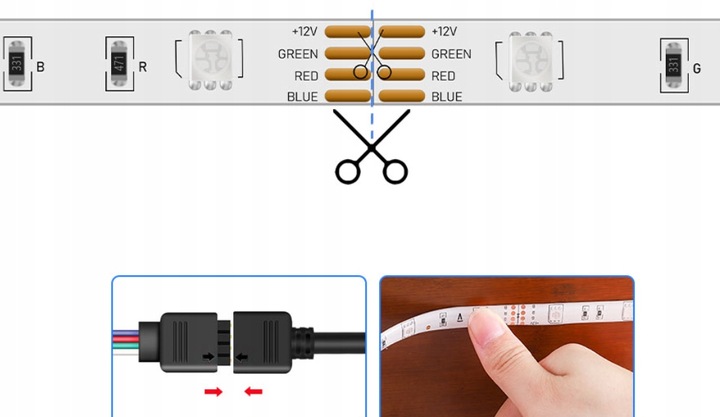 Taśma LED 6M RGB 5050 Bluetooth APLIKACJA MOBILNA Pilot Czujnik Muzyki