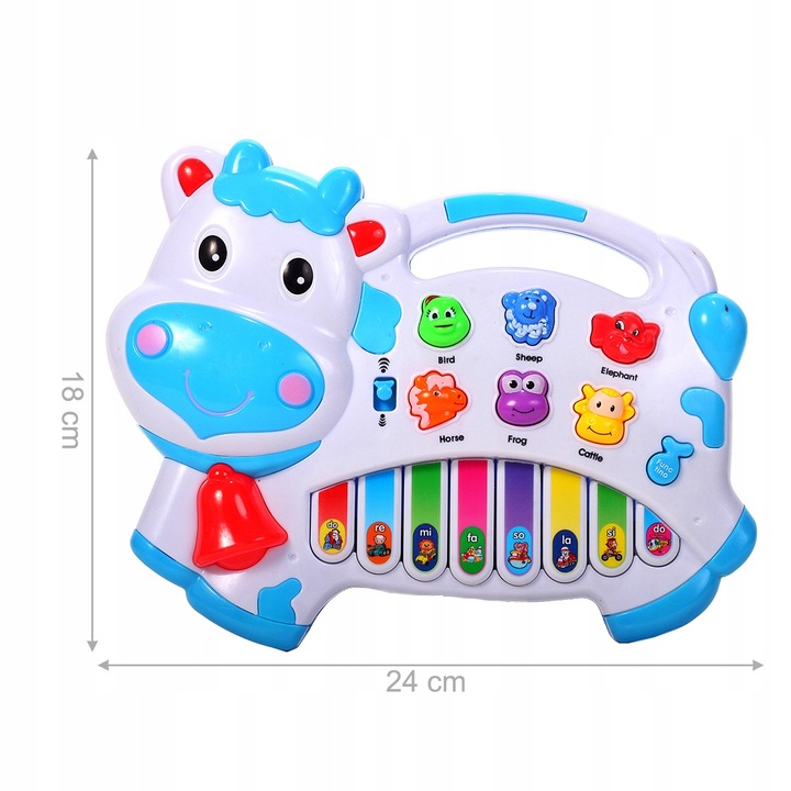 ORGANKI PIANINKO ZWIERZĄTKA KRÓWKA DLA DZIECI EDUKACYJNE INTERAKTYWNE