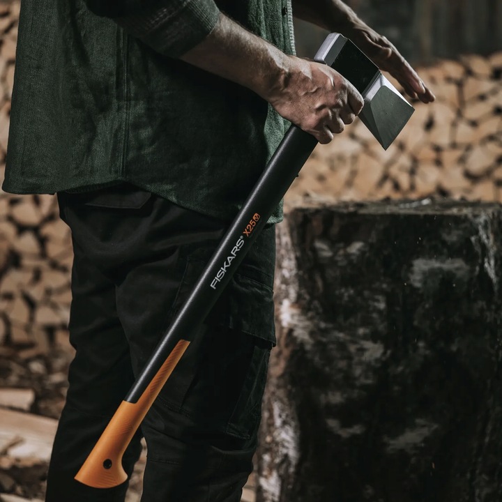 FISKARS X-SERIES X25 MOCNA Siekiera rozłupująca do drewna ostrze XL