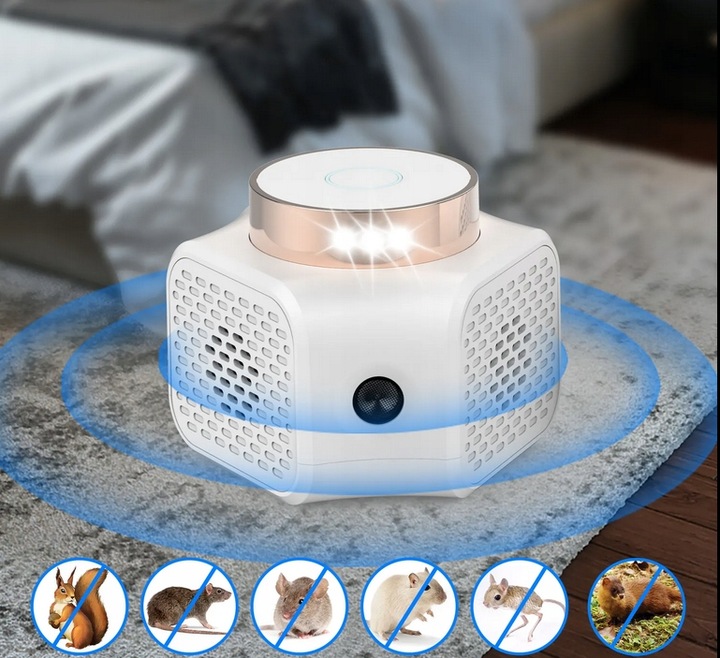 ULTRADŹWIĘKOWY ODSTRASZACZ SZCZURÓW MYSZY KUN I GRYZONI 9 ŚWIATEŁ