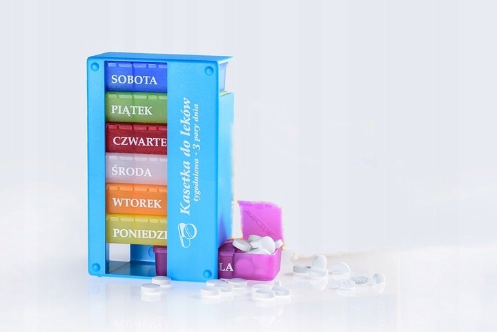 Kasetka Pojemnik Pudełko na leki 7dni x3przegródki