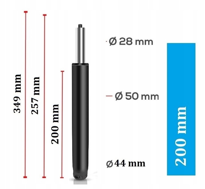 PODNOŚNIK SIŁOWNIK AMORTYZATOR DO FOTELA KRZESŁA OBROTOWEGO BIUROWEGO