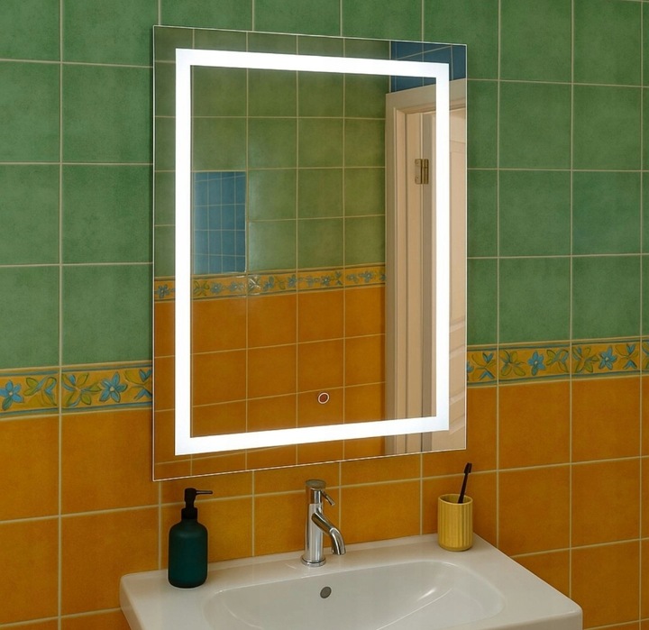 LUSTRO 50X70 Z WŁĄCZNIKIEM DOTYKOWYM OŚWIETLENIE LED LUNA