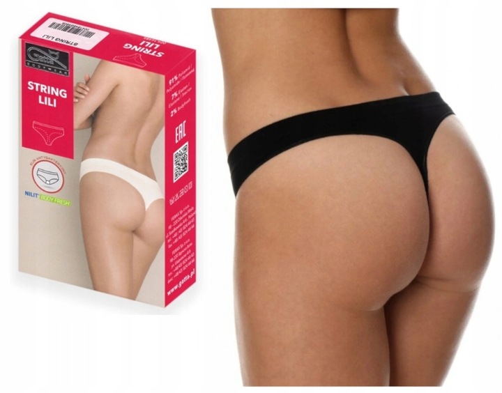 4 X GATTA BEZSZWOWE LILI STRINGI CZARNE M