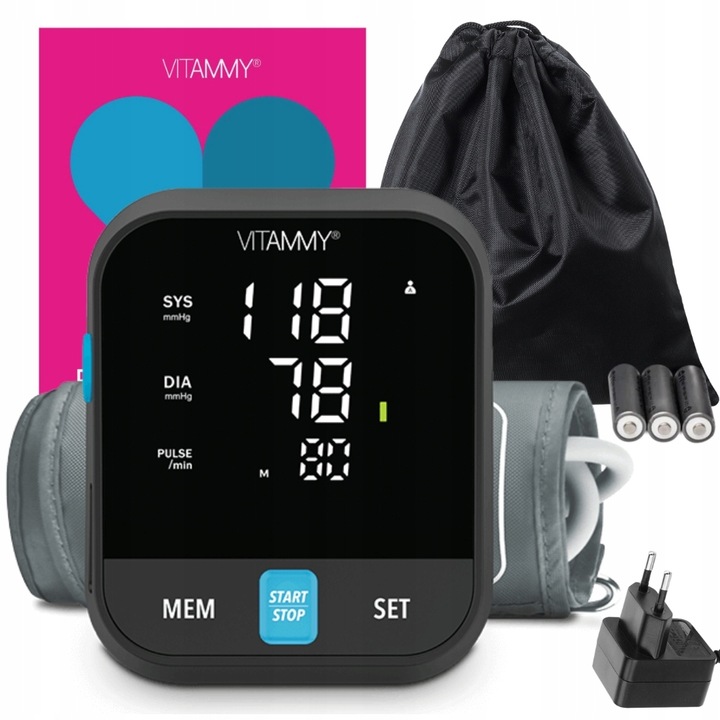 CIŚNIENIOMIERZ VITAMMY NEXT E5 MÓWI PO POLSKU ARYTMIA ETUI ZASILACZ GRATIS