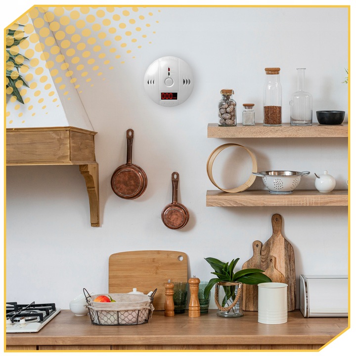 CZUJNIK CZADU DYMU TLENKU WĘGLA LCD DETEKTOR CO LCD WYKRYWACZ BEZPRZEWODOWY