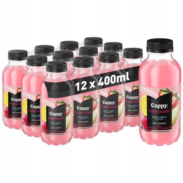 Cappy Lemoniada o smaku Cytryna-truskawka 12x400ml