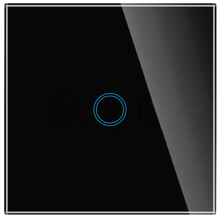 WŁĄCZNIK ŚWIATŁA SZKLANY DOTYKOWY POJEDYNCZY CZARNY WIFI TUYA LED SZKŁO