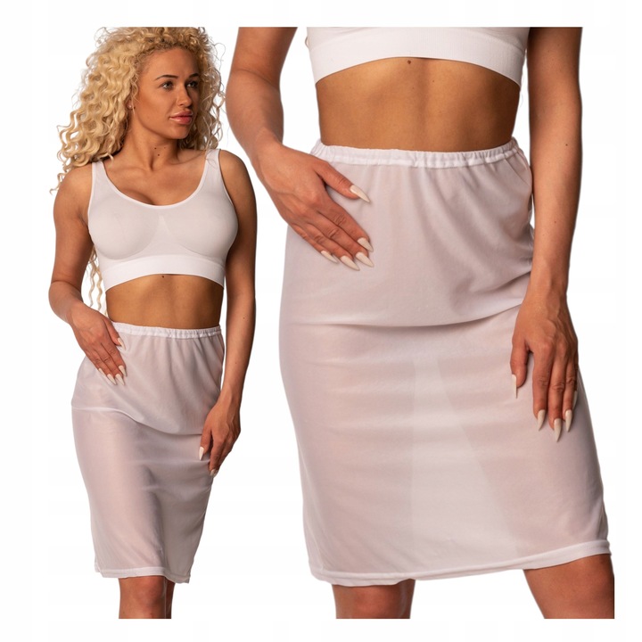 PÓŁHALKA BIAŁA HALKA POD SUKIENKĘ SPÓDNICĘ DAMSKA GŁADKA POLSKI PRODUKT L