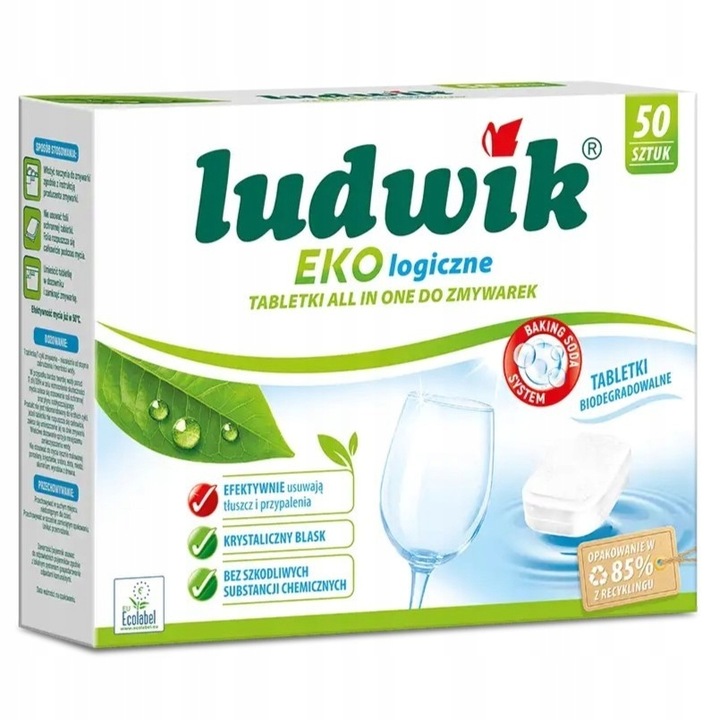 Ekologiczne tabletki do zmywarki 50 szt, Ludwik