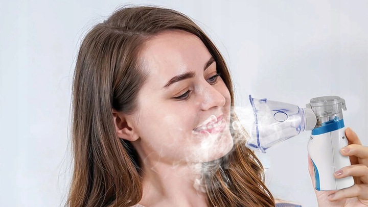 INHALATOR PRZENOŚNY NEBULIZATOR SIATECZKOWY CICHY + Maski + Etui
