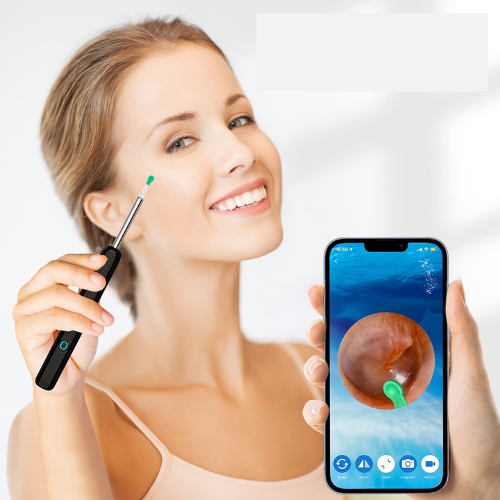 SMART OTOSKOP KAMERA CZYSZCZENIE USZU WOSK WIFI HD APLIKACJA ENDOSKOP
