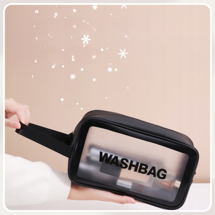 3w1 KOSMETYCZKA PRZEZROCZYSTA TRANSPARENTNA PODRÓŻNA ORGANIZER DO SAMOLOTU