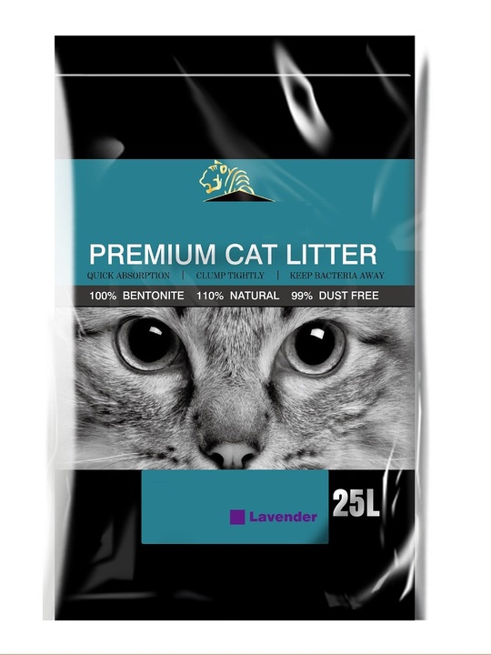 Żwirek dla kota bentonitowy betonitowy LAWENDA 25L zbrylający bezpyłowy