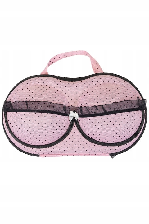 Stylowe etui na bieliznę biustonosz podróż różowe Kontri E1001