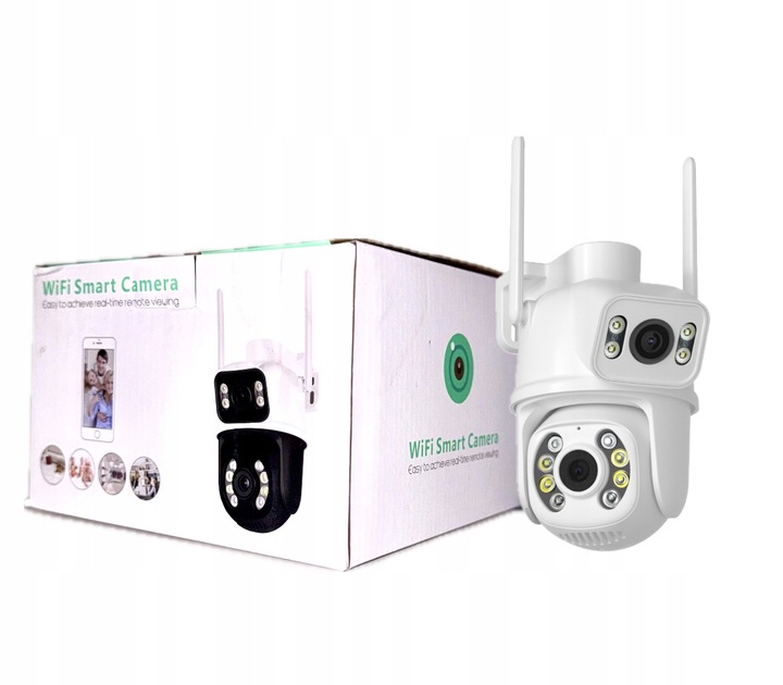 PODWÓJNA KAMERA WIFI IP SMART 8MP ALARM DETEKCJA iCSee