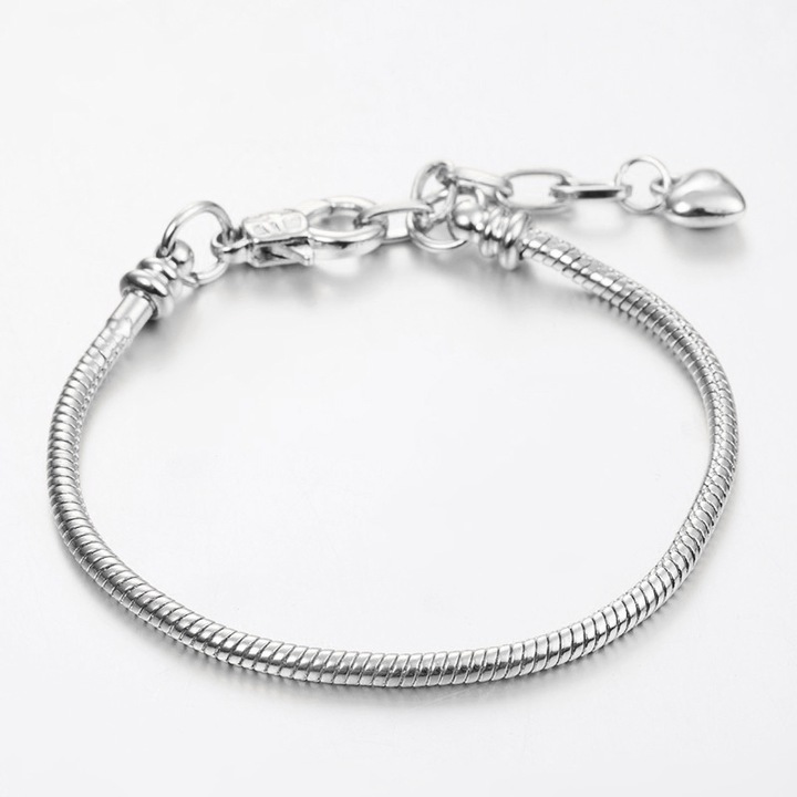 SREBRNA BRANSOLETKA DAMSKA MODUŁOWA DO CHARMS 925 ZESTAW DO ROBIENIA