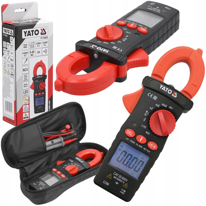 YATO MIERNIK CĘGOWY UNIWERSALNY TRUE RMS 600A A.C. AUTOMATYCZNY ZAKRES