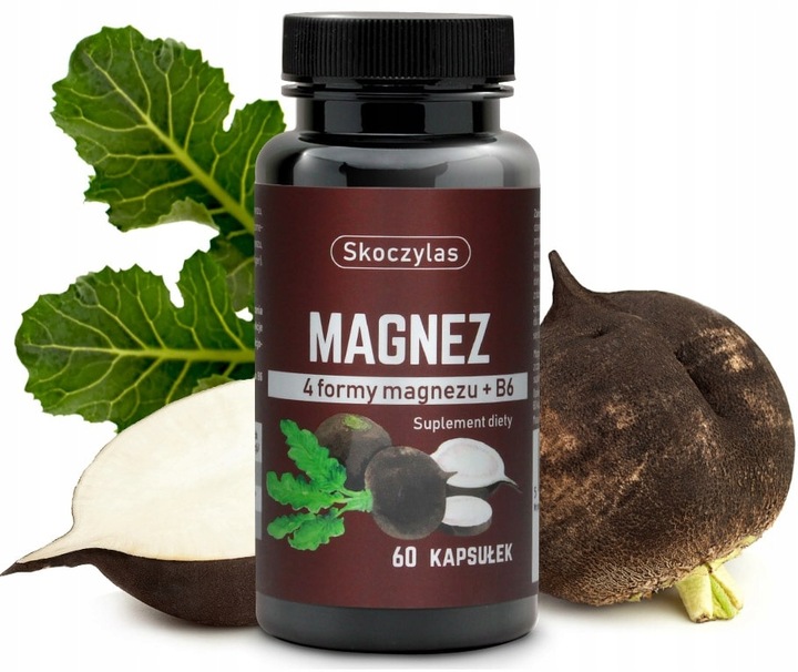 Suplement diety Skoczylas Magnez 4 formy czarna rzepa 60 kapsułek