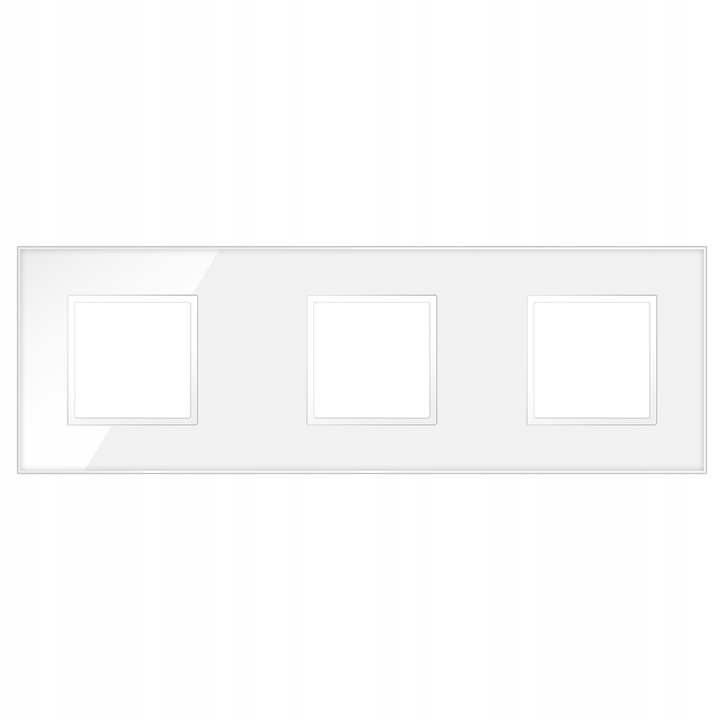 QUADRA RAMKA POTRÓJNA SZKLANA BIAŁA WŁĄCZNIK 3