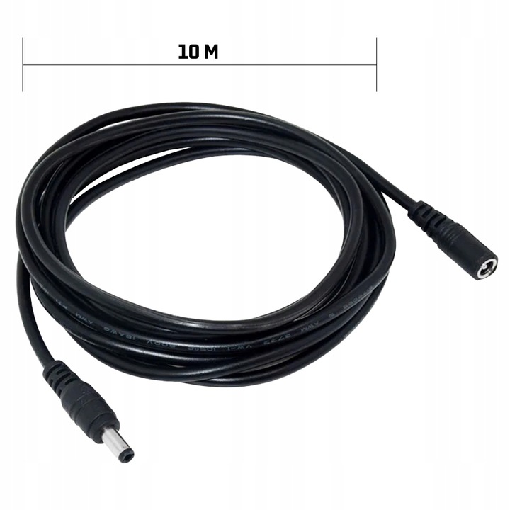 PRZEDŁUŻACZ ZASILANIA KABEL ZASILAJĄCY DO KAMER I LAMP PRZEWÓD DC 10M