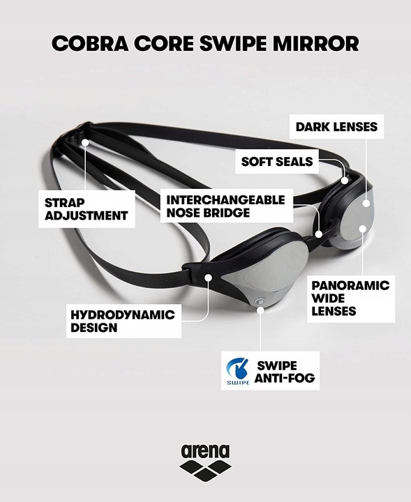 Okulary pływackie Arena Cobra Core Swipe