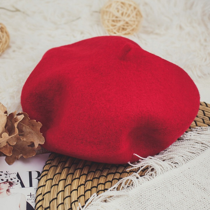 BERET damski FRANCUSKI wełniany ELEGANCKI