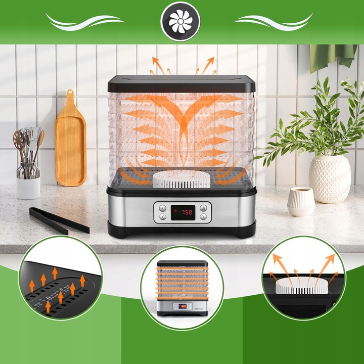 Suszarka do grzybów owoców warzyw DUŻA MOCNA 500W TERMOOBIEG REGULACJA