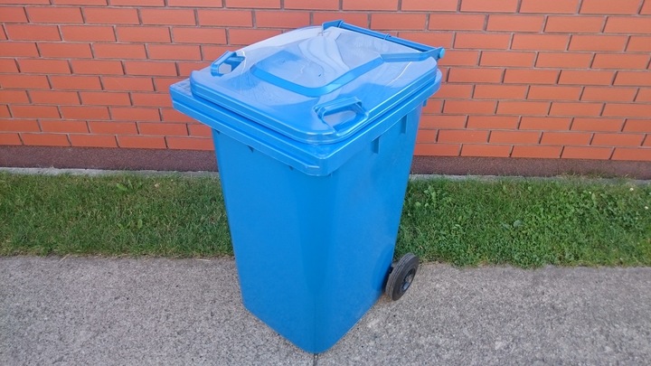 POJEMNIK KOSZ 240L NA ŚMIECI ODPADY BRĄZ NIEBIESKI