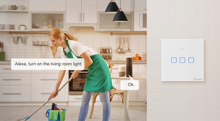 Sonoff Dotykowy Włącznik Światła WiFi T0 EU TX 2-Kanałowy eWeLink