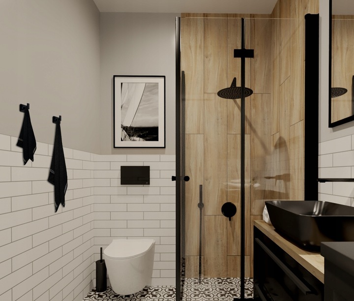 4x HACZYK WIESZAK NA RĘCZNIKI ŁAZIENKOWY ŚCIENNY CZARNY PROSTY LOFT SOLIDNY