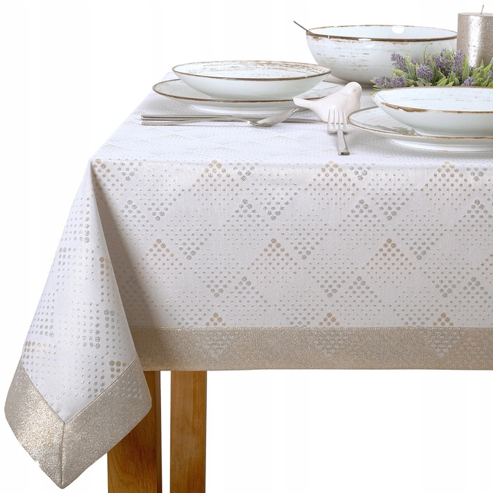 Obrus Szyty z Mankietem 5 cm LZS-33209 140x220 cm