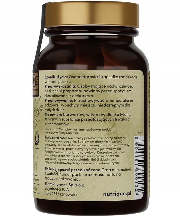 Kurkuma 60 kapsułek ekstrakt Curcumin C3 Complex