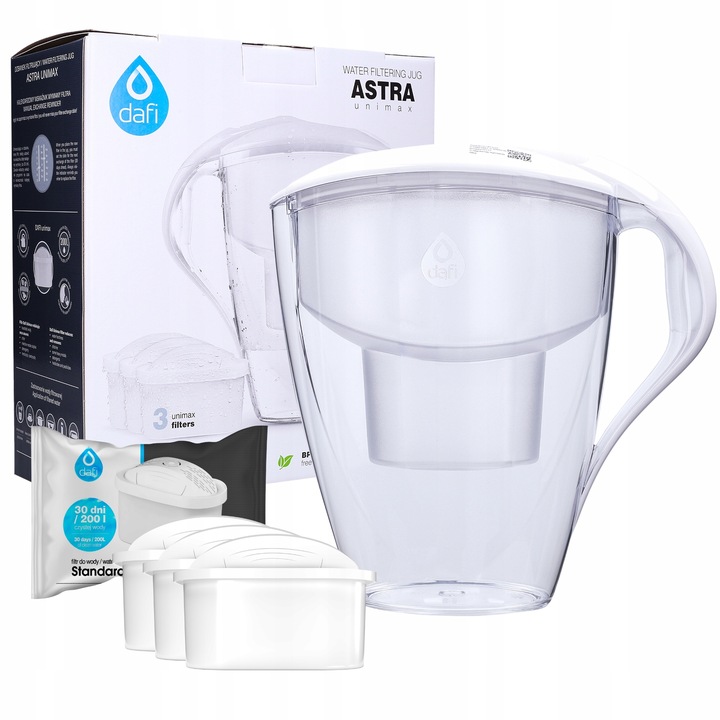 Dzbanek filtrujący wodę Dafi ASTRA 3L + 3x unimax