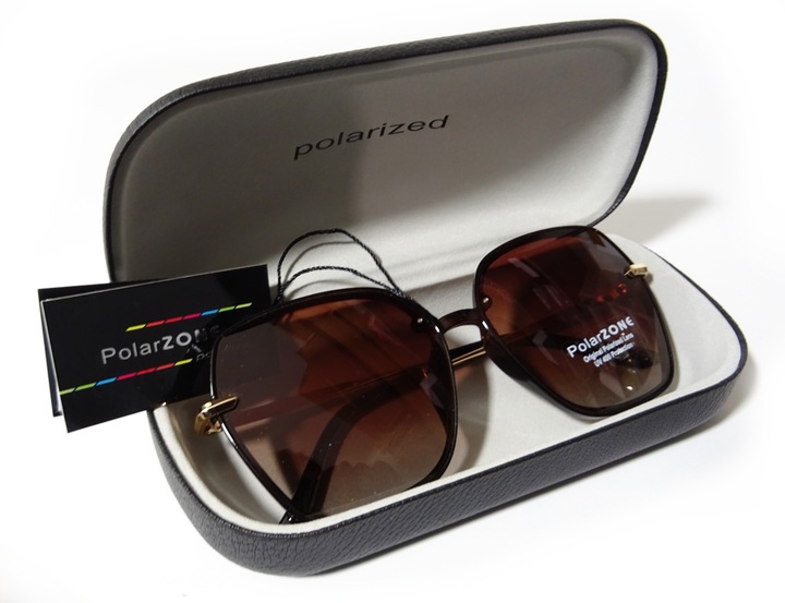 OKULARY PolarZONE MARKOWE DAMSKIE POLARYZACYJNE PRZECIWSŁONECZNE ETUI