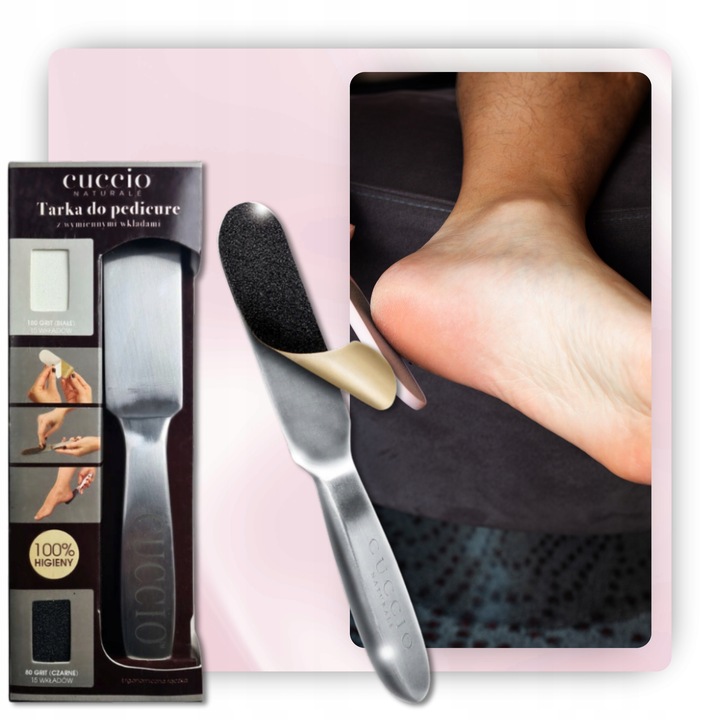 Tarka do stóp z wymiennymi wkładami CUCCIO metalowa 30szt.