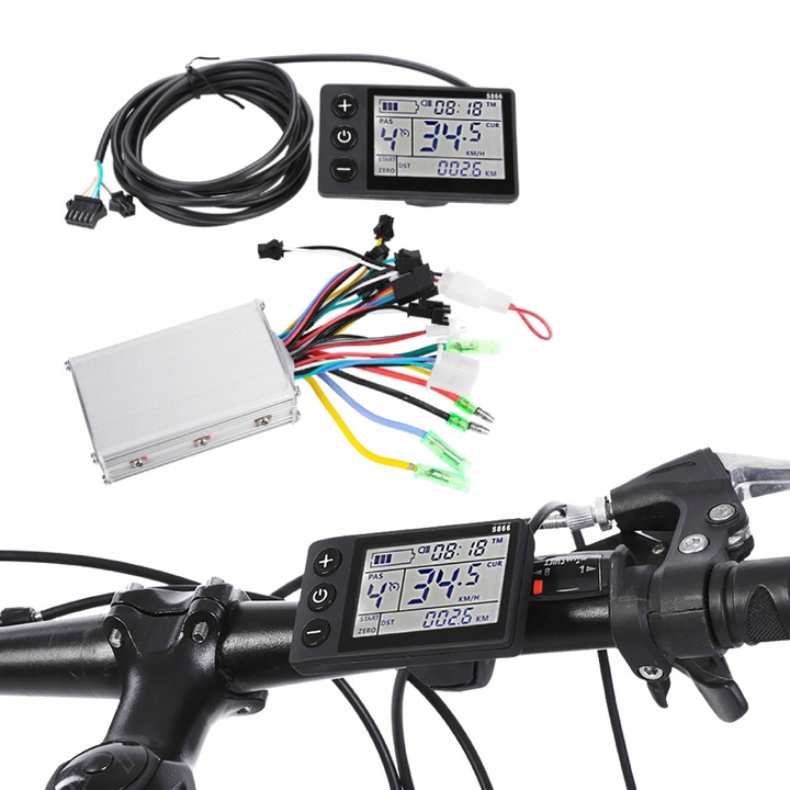 PANEL LCD DO ROWERU - STEROWNIK KONTROLER 36V 48V 250W 350W