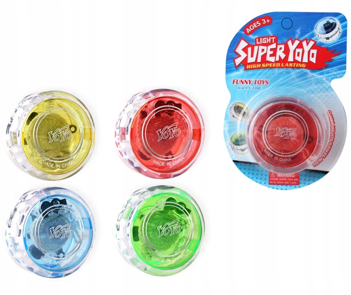 JOJO GRA ZRĘCZNOŚCIOWA YOYO ZABAWKA ŚWIECĄCE 4 szt JO-JO NA POCZĄTEK