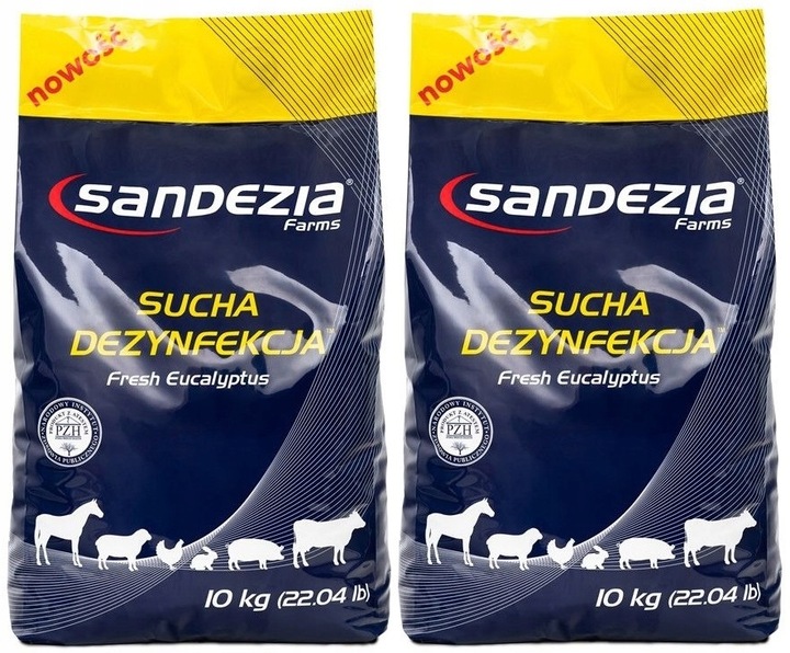 Sandezia sucha dezynfekcja 2x10kg wirusy bakterie Posypka Preparat