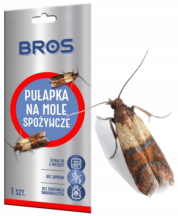 4x PUŁAPKA NA MOLE SPOŻYWCZE FEROMONOWA WABIĄCA SKUTECZNY LEP BROS