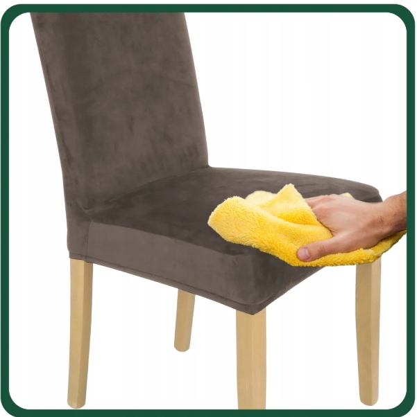 6 SZT POKROWIEC NA KRZESŁO POKROWCE KAKAOWY BRĄZ ELASTYCZNY GRUBY