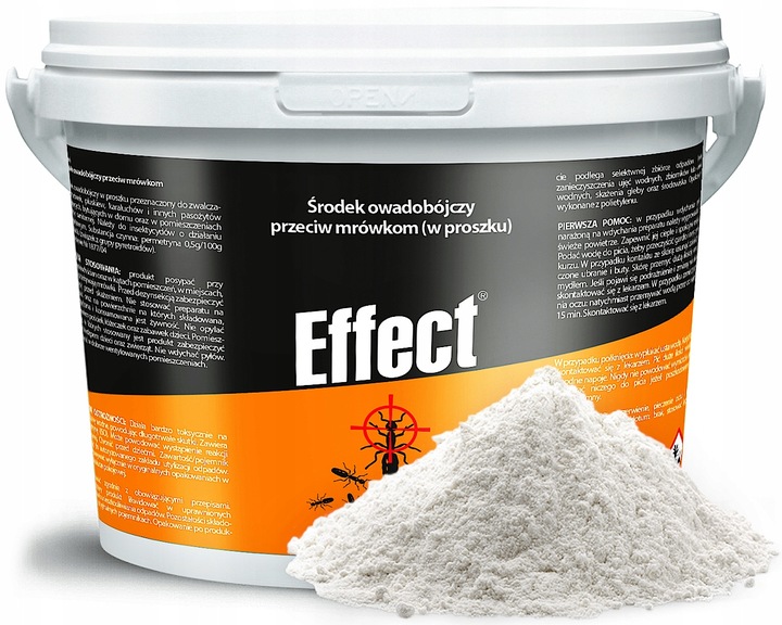 SILNY PROSZEK ŚRODEK PREPARAT NA MRÓWKI GNIAZDA MRÓWEK MROWISKA 1KG EFFECT