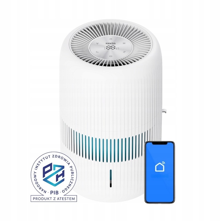 Nawilżacz ewaporacyjny Klarta Humea Grande WiFi White LED 80m² 600