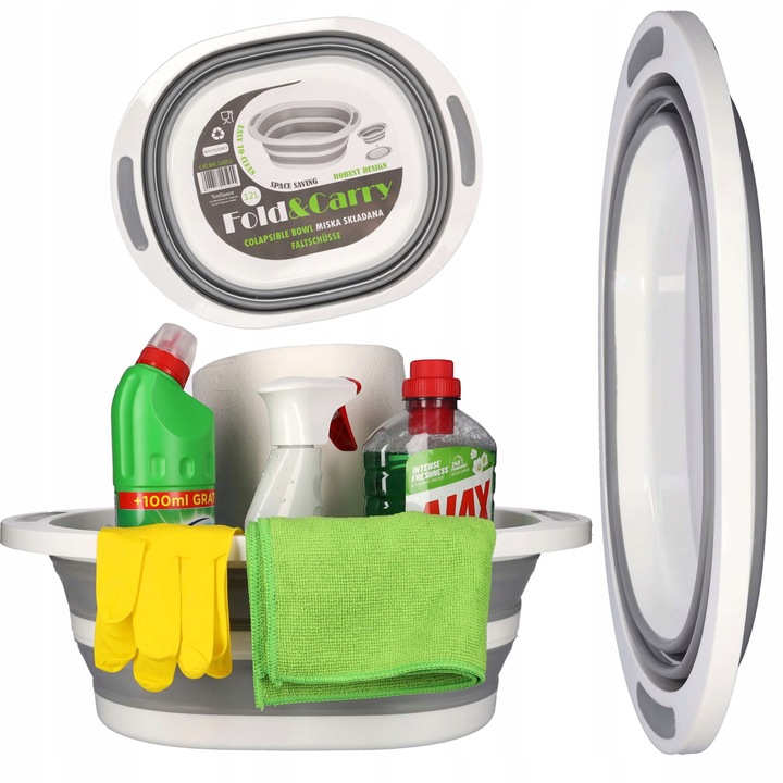 MISKA SKŁADANA SILIKONOWA 12L DO ZLEWU NA KEMPING TURYSTYCZNA