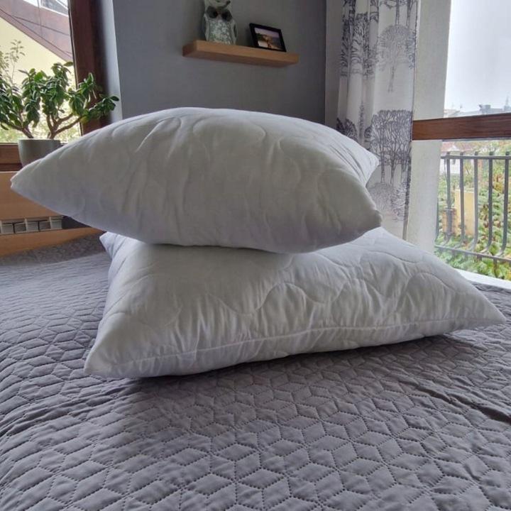 2x PODUSZKA 70x80 ANTYALERGICZNA PIKOWANA ZAMEK 1100g Gruba i Puszysta