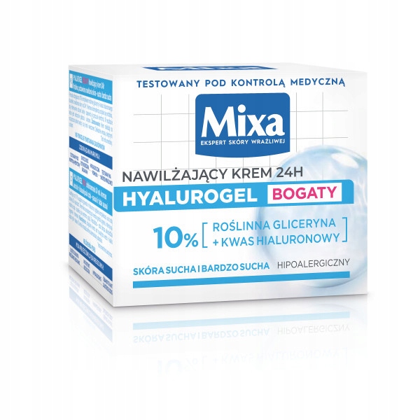 Nawilżający Krem Do Twarzy Mixa Hyalurogel Z Kwasem Hialuronowym 50ml