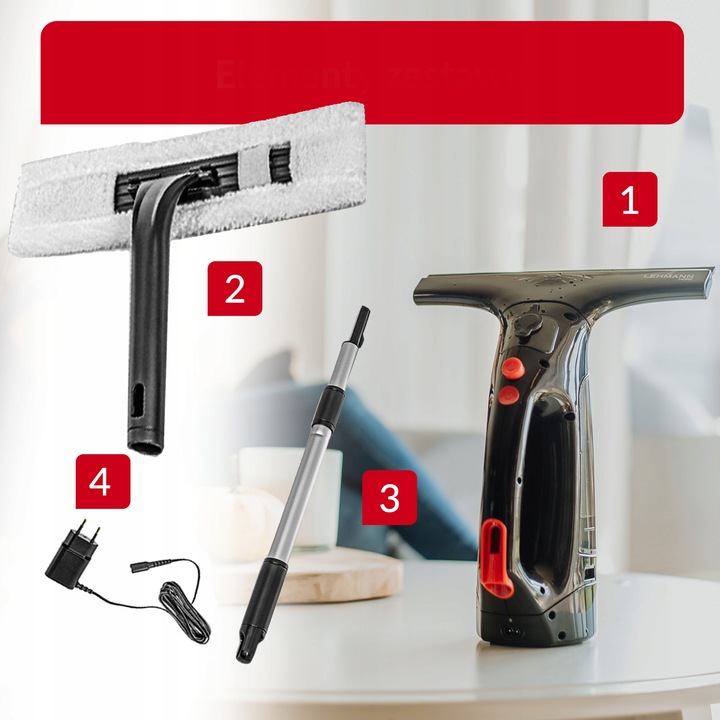 MYJKA DO OKIEN SZYB LUSTER AKUMULATOROWA ZESTAW WYSOKICH SZYB NA