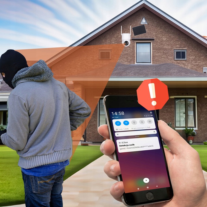 SOLARNA KAMERA IP OBROTOWA ZEWNĘTRZNA WIFI 4MP